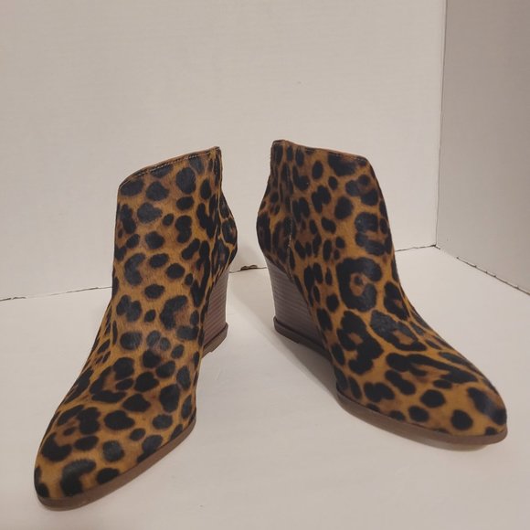 1.State Womens Kaleb Suede Dress Leopard Wedge Ankle Boots Shoes Size 7M NEW - Picture 12 of 13